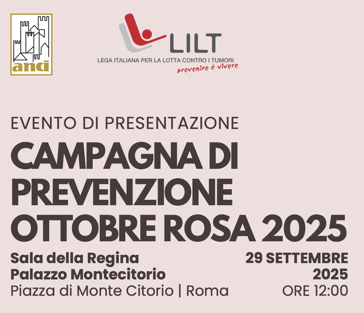 Evento di presentazione della Campagna di Prevenzione Ottobre Rosa 2025